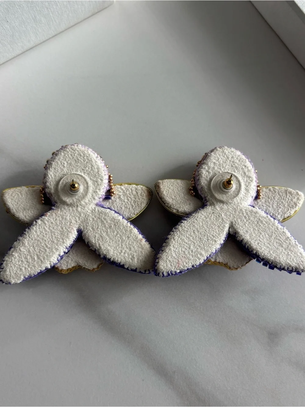 Beaded Orchid Statement Earrings